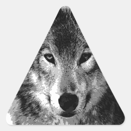 Black  White Wolf Eyes Triangle Sticker