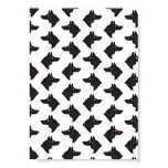 Black & White Wolf or Dog Head Silhouettes Pattern Poster