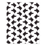 Black & White Wolf or Dog Head Silhouettes Pattern Poster