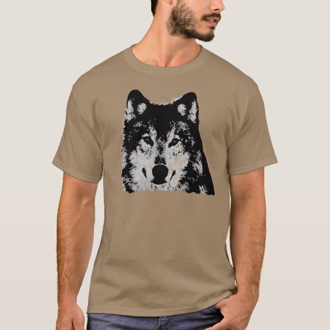 Black & White Wolf T-Shirt (Front)
