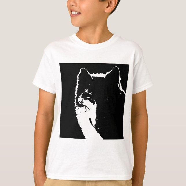 Black & White Wolf T-Shirt (Front)