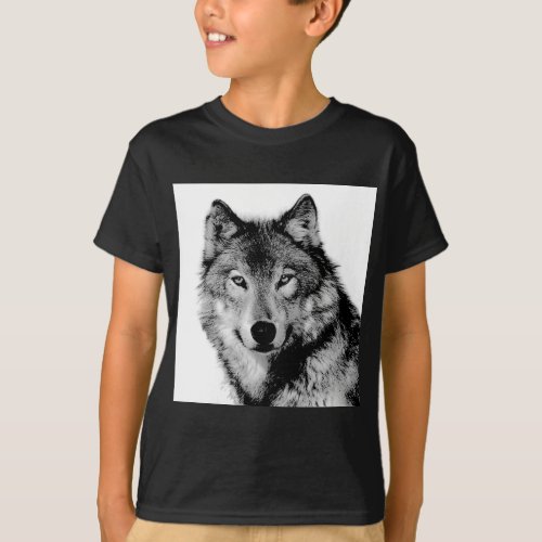 Black  White Wolf T_Shirt