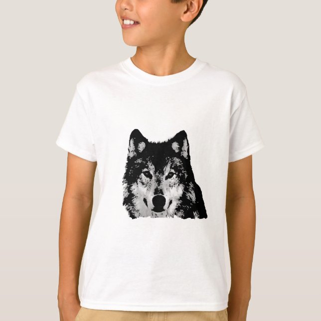 Black & White Wolf T-Shirt (Front)