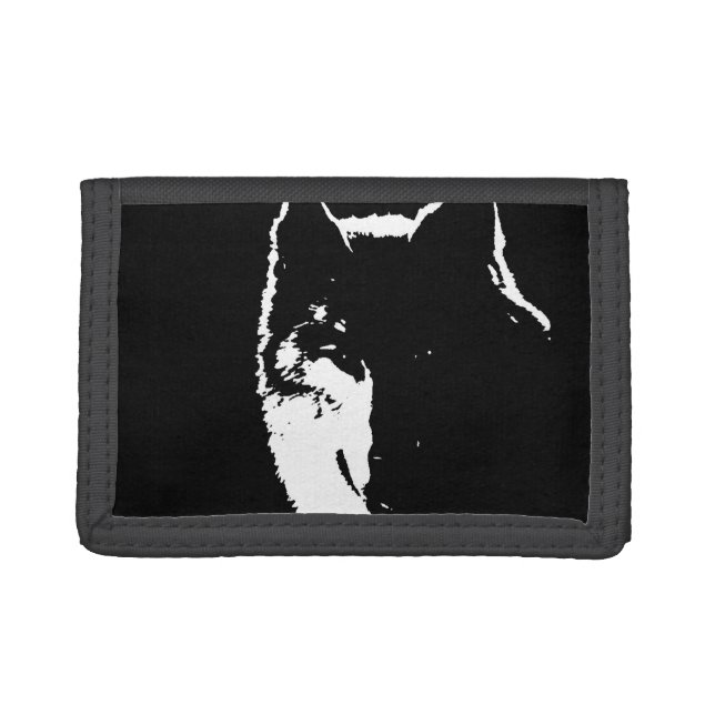 Black & White Wolf Wallet (Front)
