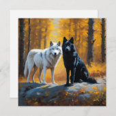 Black White Wolves Postcard (Front/Back)