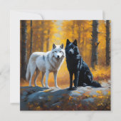 Black White Wolves Postcard (Front)