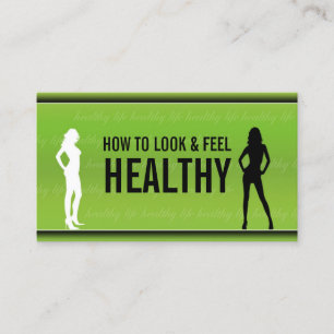 Black & White Woman Profile Healthcare Green Card