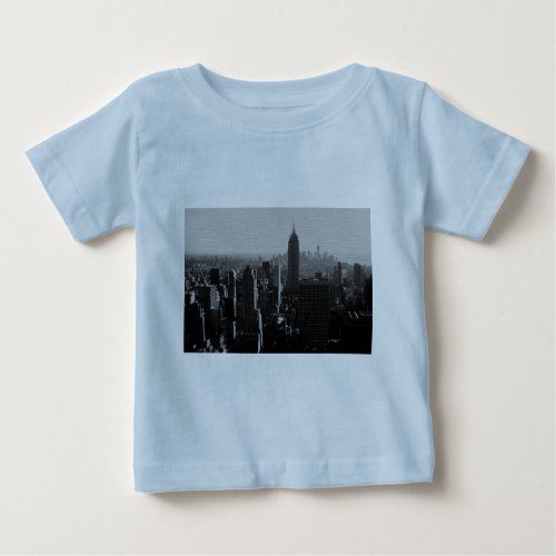 Black  White Wood Effect NYC Baby T_Shirt
