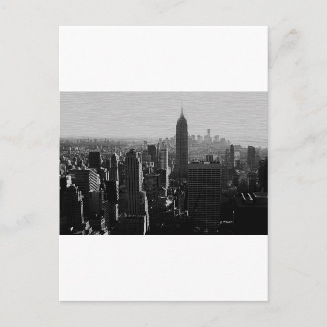 Black & White Wood Effect NYC Postcard (Front)