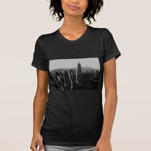 Black  White Wood Effect NYC T_Shirt