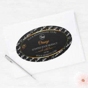 Black White Word Cloud Orange Product Label Logo