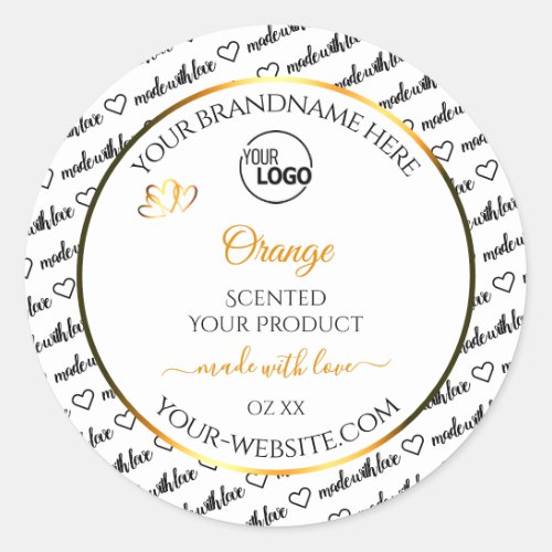 Black White Word Cloud Orange Product Labels Logo