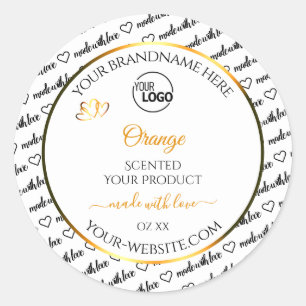 Black White Word Cloud Orange Product Labels Logo