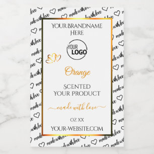 Black White Word Cloud Orange Product Labels Logo