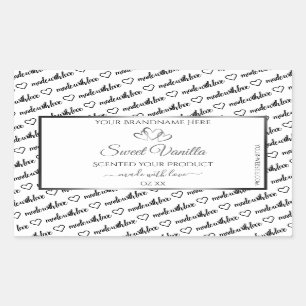 Black White Word Cloud Product Label Silver Hearts