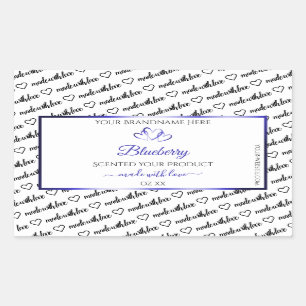 Black White Word Cloud Product Labels Blue Hearts