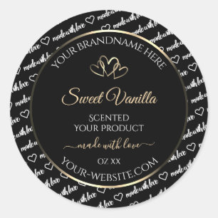 Black White Word Cloud Product Labels Gold Frame