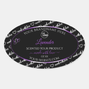 Black White Word Cloud Purple Product Labels Logo