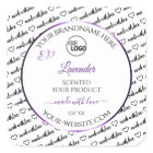Black White Word Cloud Purple Product Labels Logo