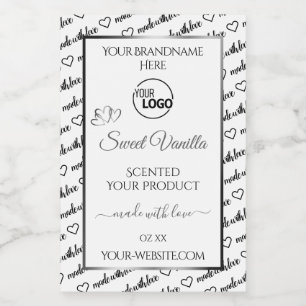 Black White Word Cloud Silver Product Labels Logo