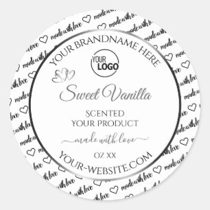 Black White Word Cloud Silver Product Labels Logo