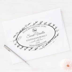 Black White Word Cloud Silver Product Labels Logo