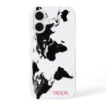 Black & White World Map – Personalized