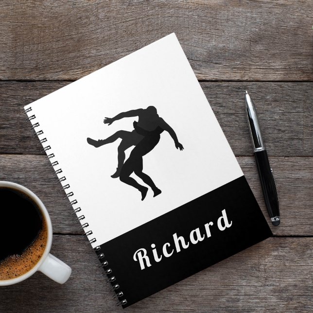 Black & White Wrestling Theme Design Wrestler Name Notebook (Creator Uploaded)