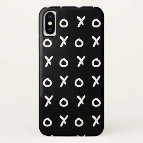 Black  White X O XO XOs Trendy Cute iPhone XS Case