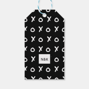 Black & White X O XO X&O's Trendy Cute Party Gift Tags