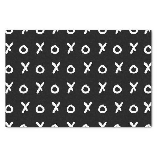 Black  White X O XO XOs Trendy Cute Tissue Paper