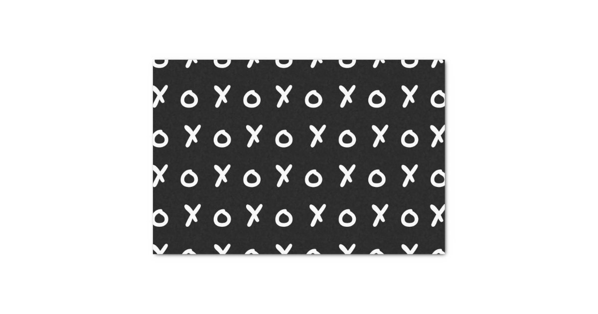 Black & White X O XO X&O's Trendy Cute Tissue Paper | Zazzle