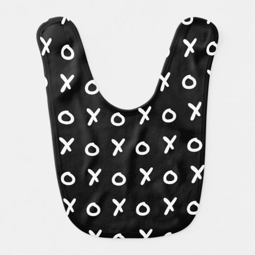 Black  White X O XO XOs Trendy Cute XOXO Baby Bib