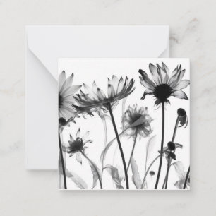 Black & White X-Ray Flowers Note Card