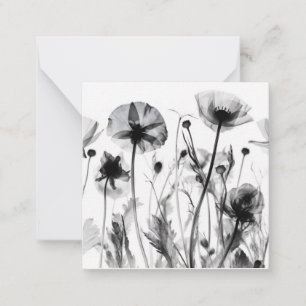 Black & White X-Ray Wildflowers Note Card