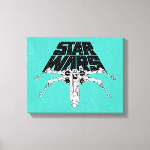 Black  White X_Wing Star Wars Space Logo Canvas Print
