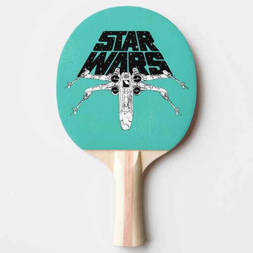Black  White X_Wing Star Wars Space Logo Ping Pong Paddle