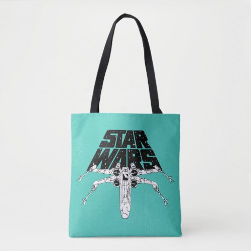 Black  White X_Wing Star Wars Space Logo Tote Bag