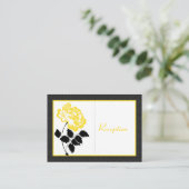 Black, White, Yellow Peony on Linen Enclosure Card (Standing Front)
