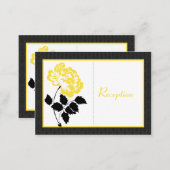 Black, White, Yellow Peony on Linen Enclosure Card (Front/Back)