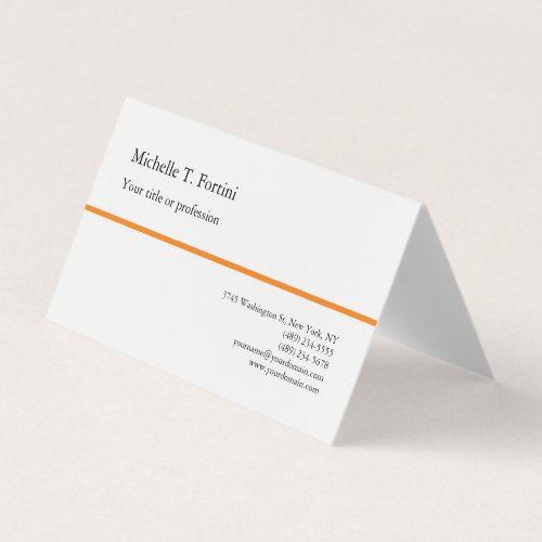 Black White Yellow Plain Minimalist Simple Business Card