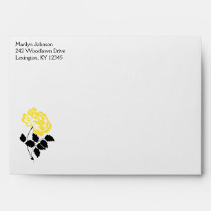 Black, White, Yellow Return Address Envelope A7