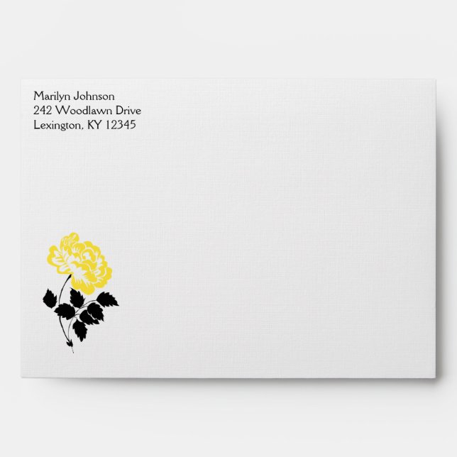 Black, White, Yellow Return Address Envelope A7 (Front)