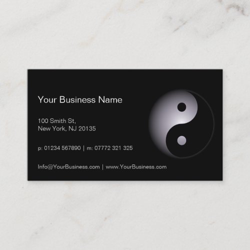 Black White Yin Yang Professional _ Business Card