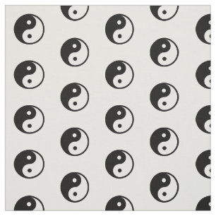 Black White Yin Yang  Symbol Pattern Fabric