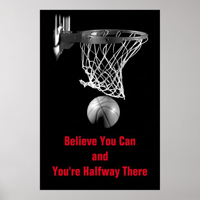 Black White You Can Quote Basketball Poster (Front)
