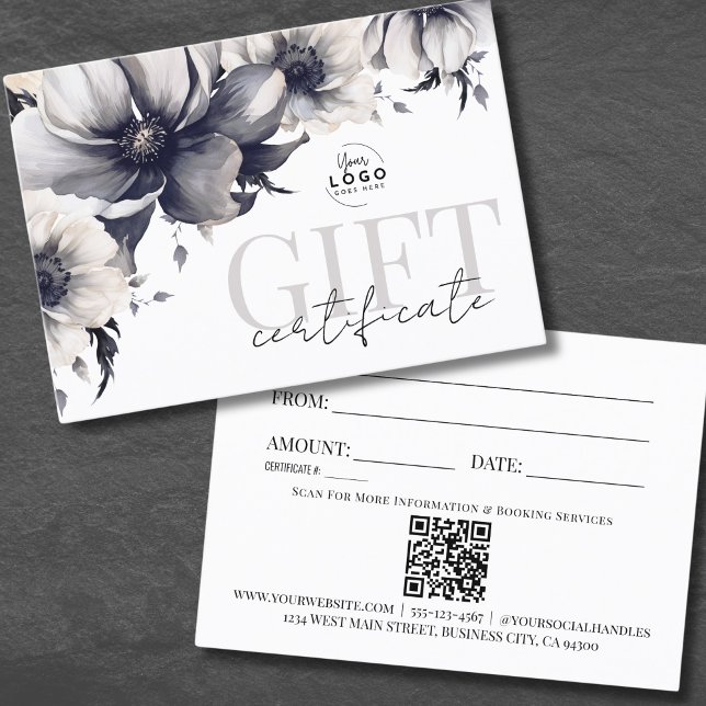 Black White Your Logo Business Gift Certificate (Black White Your Logo Business Gift Certificate)