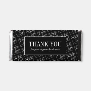 Black White Your Logo Diagonal Pattern Thank You Hershey Bar Favors