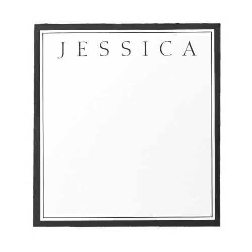 Black  White  Your Name Notepad