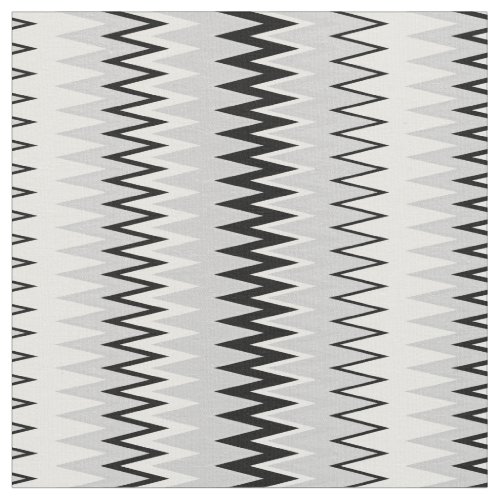 Black  White Zag Zag Pattern Stripes Fabric